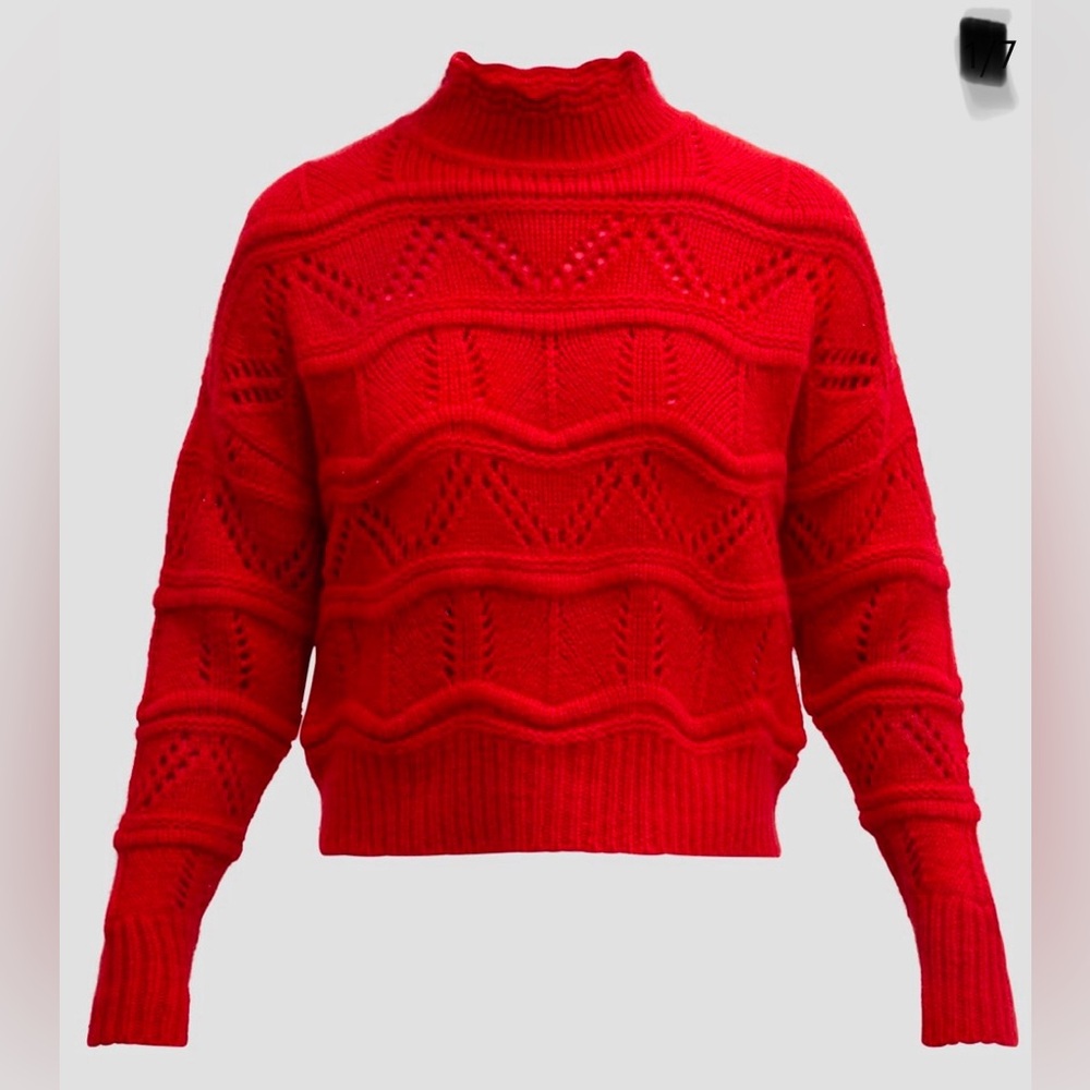 Autumn Cashmere Chunky Wavy Pointelle Sweater.